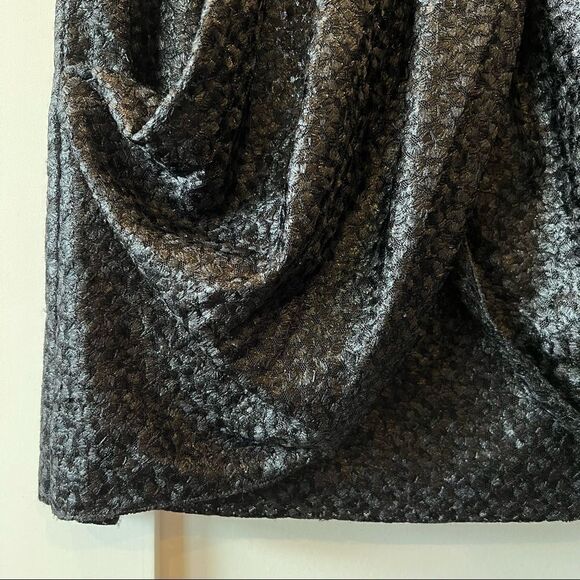 Tibi Black Foil Draped Lace Mini Skirt Size 2 - Picture 4 of 9